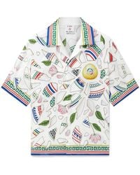 Casablanca Paris - Chemise À Manches Courtes En Soie Le Vase Brise - Lyst