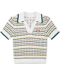 Casablanca Paris - Polo Court En Coton À Point De Tricot - Lyst