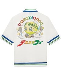 Casablanca Paris - Chemise À Manches Courtes En Sergé De Soie Tennis Mascot - Lyst