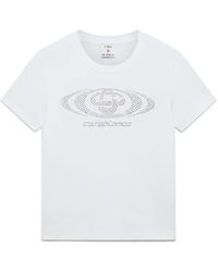 Casablanca Paris - T-Shirt À Manches Courtes Ajusté Avec Logo Déformé En Cristal - Lyst