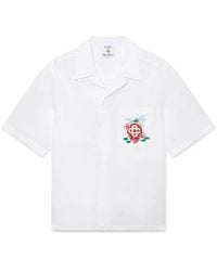 Casablanca Paris - Chemise À Manches Courtes En Popeline De Coton Brodée - Lyst