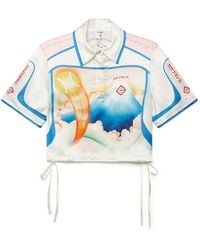 Casablanca Paris - Chemise Courte En Soie À Manches Courtes Fuji Dream - Lyst
