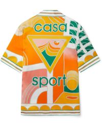 Casablanca Paris - Summer Court Short Sleeve Silk Shirt, By - Lyst