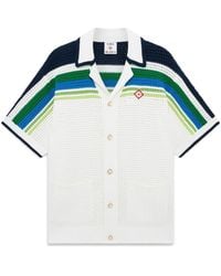 Casablanca Paris - Chemise À Manches Courtes En Maille À Rayures - Lyst