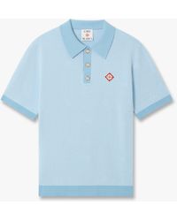 Casablanca Paris - Pinstripe Short Sleeve Knit Polo Shirt, By - Lyst