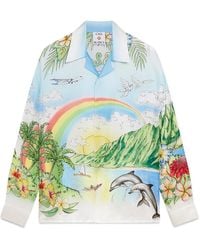 Casablanca Paris - Chemise À Manches Longues En Soie Aloha - Lyst