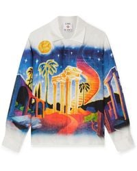 Casablanca Paris - Chemise À Manches Longues En Soie Midnight Acropolis - Lyst
