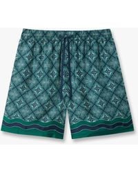 Casablanca Paris - Dark Radiating Monogram Silk Shorts, By - Lyst
