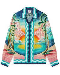 Casablanca Paris - Danse De La Mer Long Sleeve Silk Shirt, By - Lyst