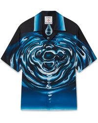 Casablanca Paris - Warped Logo Repeat Silk Short Sleeve Shirt, By - Lyst