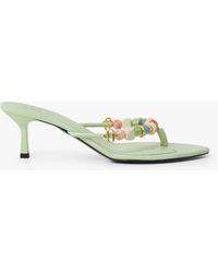 Casablanca Paris - Mint Beaded Heeled Sandals, Size By - Lyst