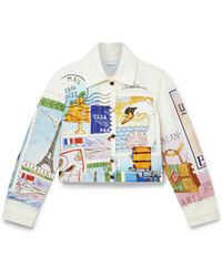 Casablanca Paris - Souvenirs De Vacances Classic Printed Denim Jacket, Size By - Lyst