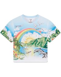 Casablanca Paris - Aloha Cropped Baby Tee, By - Lyst
