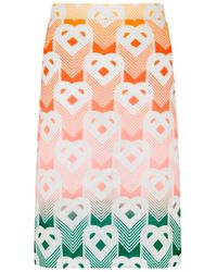 Casablanca Paris - Gradient Heart Monogram Mesh Skirt, By - Lyst