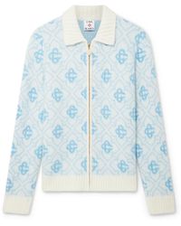 Casablanca Paris - Pull À Fermeture Éclair En Mohair À Monogramme - Lyst