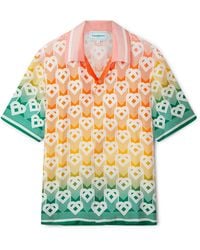 Casablanca Paris - Gradient Heart Monogram Short Sleeve Silk Shirt, By - Lyst