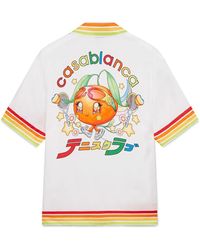 Casablanca Paris - Chemise À Manches Courtes En Sergé De Soie Mascot - Lyst
