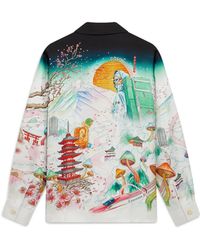 Casablanca Paris - Chemise À Manches Longues En Sergé De Soie Flowers - Lyst