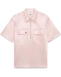 Casablanca Paris - Chemise À Manches Courtes Et Fermeture Éclair Partielle En Satin - Lyst