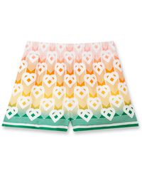 Casablanca Paris - Gradient Heart Monogram Silk Shorts, Size By - Lyst