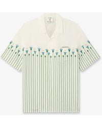 Casablanca Paris - Floral Stripe Sporty Short Sleeve Shirt, By - Lyst