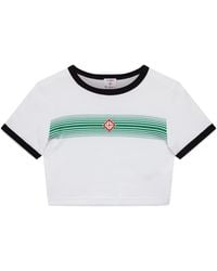 Casablanca Paris - T-Shirt À Manches Courtes Et Rayures Dégradées Ringer - Lyst