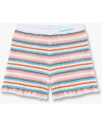 Casablanca Paris - Multicolour Striped Shirred Shorts, By - Lyst