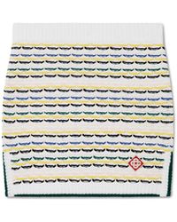 Casablanca Paris - Mini-Jupe En Maille De Coton À Point De Tricot - Lyst