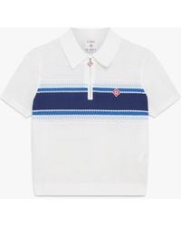 Casablanca Paris - Haut En Mesh À Rayures Blanches Et Bleues - Lyst