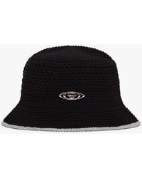 Casablanca Paris - Chapeau En Crochet Noir À Logo Déformé - Lyst