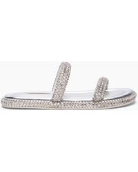 Casadei - Sirio Strass Flat Sandal - Lyst