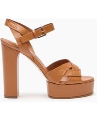 Casadei - Betty Leather Platforms Sandals - Lyst