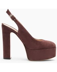 Casadei - Patty Platform Suede Sandal - Lyst