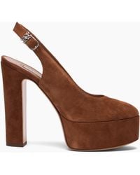 Casadei - Patty Platform Suede Sandal - Lyst