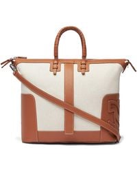 Casadei - C-style Canvas Leather Traveller Bag Small - Lyst