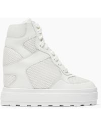 Casadei - High Top Net & Leather Sneakers - Lyst