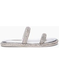 Casadei - Sirio Strass Flat Sandal - Lyst