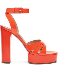 Casadei - Betty Patent Leather Platform Sandals - Lyst