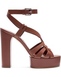 Casadei - Betty Leather Platform Sandals - Lyst