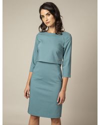 Cavallaro Napoli Dames Jurk - Carmela Jurk - Donkergroen - Blauw