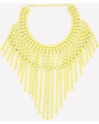 Bebe Neon Fringe Necklace - Yellow