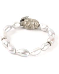 Loree Rodkin Pearl and Diamond Charm Bracelet in White (pearl) | Lyst