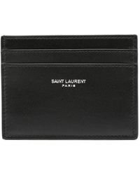 Saint Laurent - Portacarte in pelle con logo - Lyst