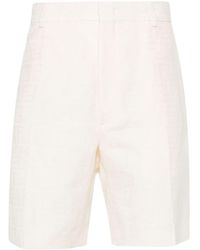 Fendi - Bermuda pantaloni corti in cotone e lino ff - Lyst