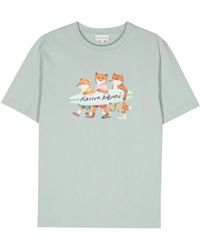 Maison Kitsuné - Maison kitsuné t-shirt con stampa fox - Lyst