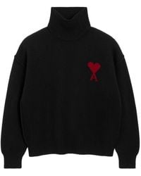 Ami Paris - Maglione Con Scollo A Imbuto E Motivo A Cuore - Lyst