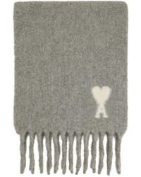 Ami Paris - Sciarpa Ami De Coeur Con Frange - Lyst