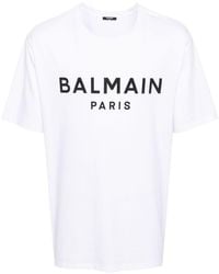 Balmain - T-Shirt Stampa Logo - Lyst