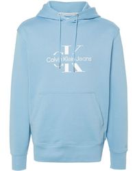 Calvin Klein - Felpa in cotone con stampa logo - Lyst