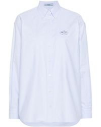 Prada - Camicia in cotone oxford - Lyst